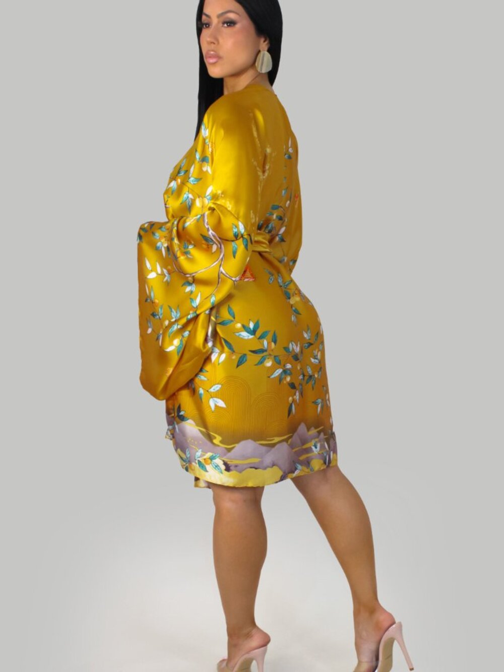 Summer Kimono- Yellow/Multi - Picture 3 of 4